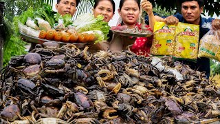 CRABS 100KG!!! Biggest Cooking Food in Village! Crab Soup Noodle  New Methods with Kitchen Foods