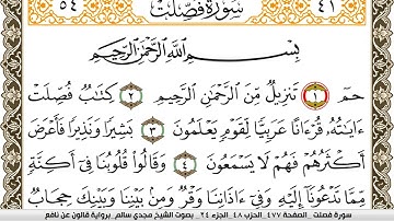 سورة فصلت مكتوبة مجدي سالم Surah Fosselat  برواية قالون عن نافع