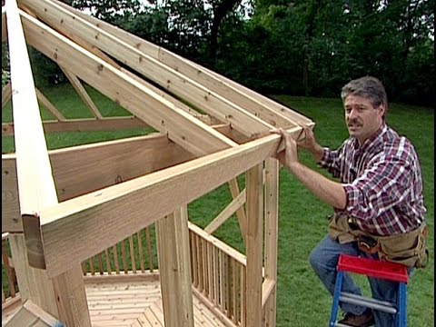 How to build a Gazebo. DIY Timber Frame Wood back yard Gazebo. Simple 