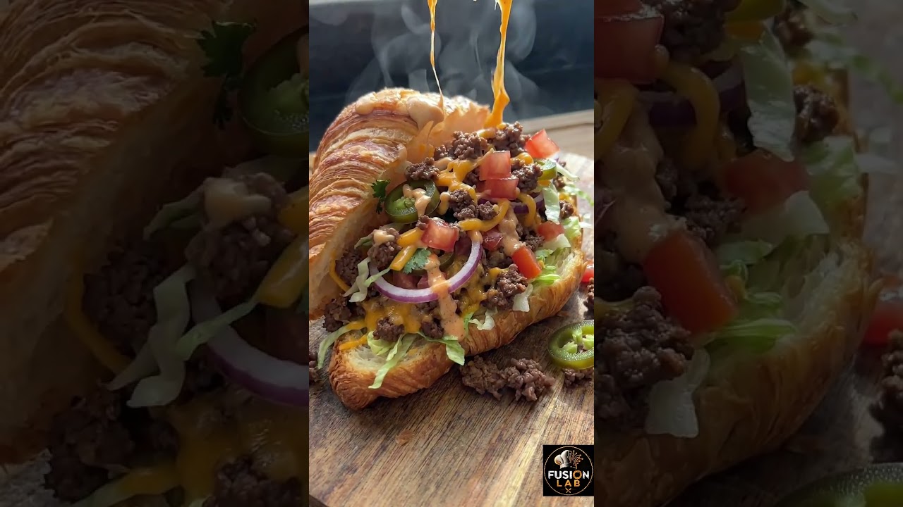 Croissant Taco?! 🥐🌮 The Flakiest AI Food Fusion Ever! #Shorts