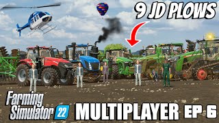 BIG Plowing OPERATION + 12 Tractors | Community Multiplayer | Farming Simulator 22 | Ep 6