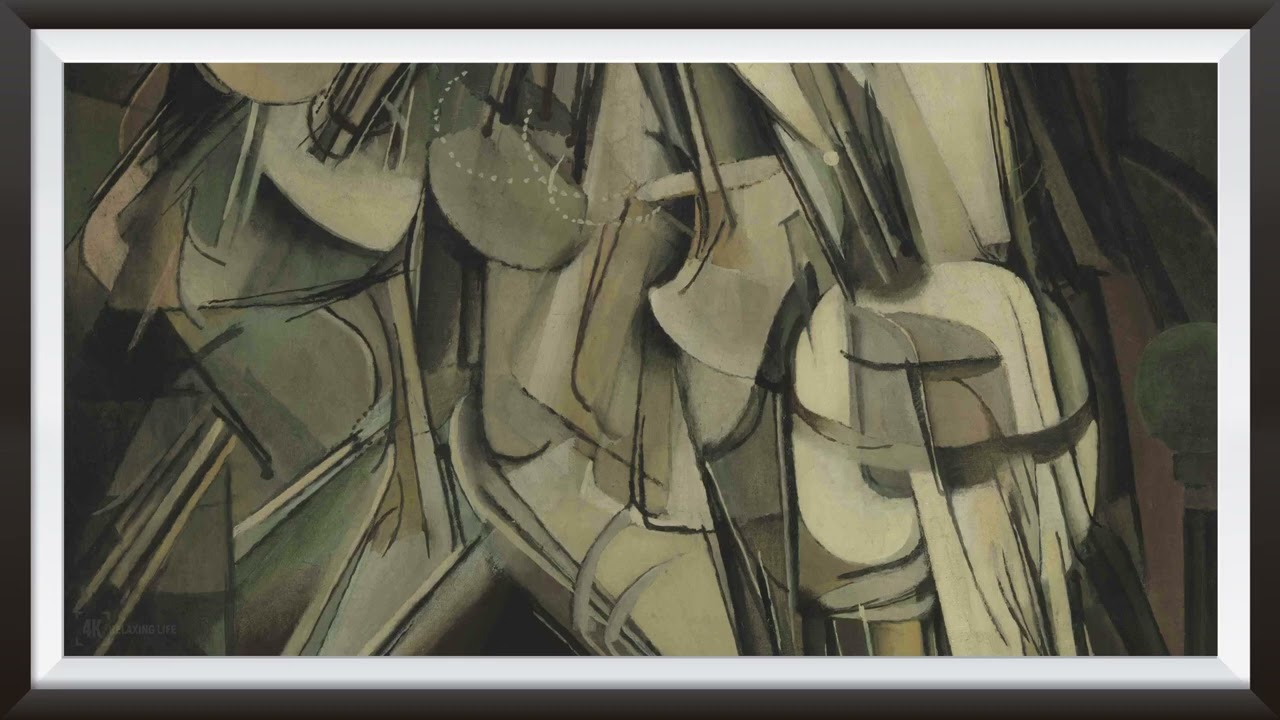 Famous Painting Tv Art Wallpaper - Nude Descending a Staircase (Marcel Duchamp)