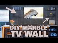 Installing an awesome marble tv wall in a cabana