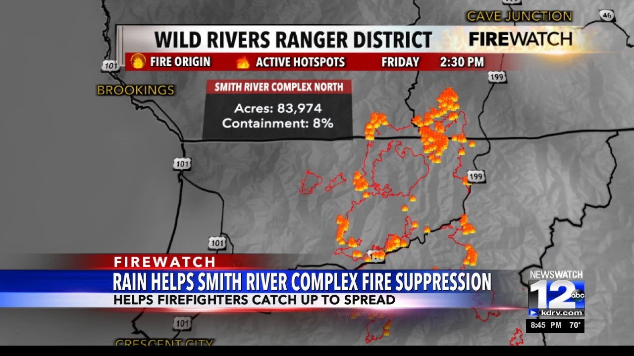 Rain helps Smith River Complex fire suppression YouTube