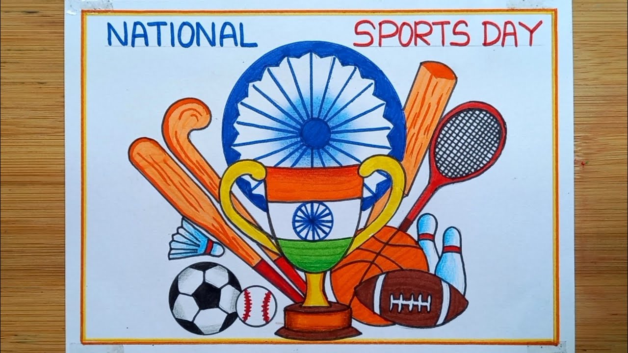 National Sports Day Drawing/National Sports Day Poster Drawing/How To Draw Sports Day Drawing Easy 