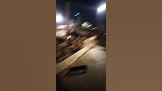 Suasana malam di proyek pembangunan Gedung 10 Lantai