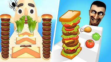 Sandwich Runner 🆚 Sandwich Run🌻🧿🌺🌈Max Levels Walkthrough Android IOS Update Gameplay 900007