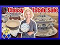 Awesome estate sale  blue  white chinoiserie midcentury crystal  vintage dishes