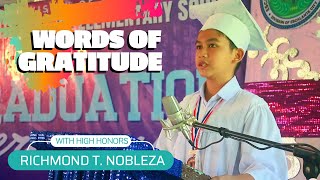 Richmond T. Nobleza's Words of Gratitude