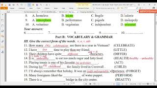 Đề HSG Anh 7 cấp Huyện (Thuận Thành 2021 2022) Ms  Thương