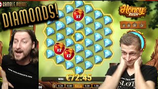FULL SCREEN DIAMONDS ON HONEY RUSH! BIG WIN! screenshot 1