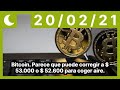 Bitcoin. Parece que puede corregir a $ 53.000 o $ 52.600 para coger aire.