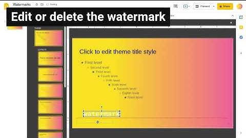 How to Make/Edit/Delete Watermarks in Google Slides