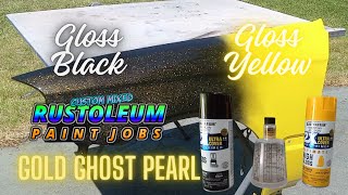 RUSTOLEUM PAINT JOBS YELLOW AND BLACK WITH A GOLD GHOST PEARL!!!