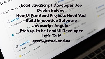 Lead Javascript Developer Job Dublin Ireland