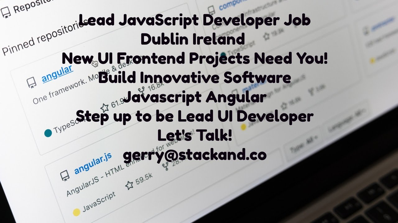 Lead Javascript Developer Job Dublin Ireland