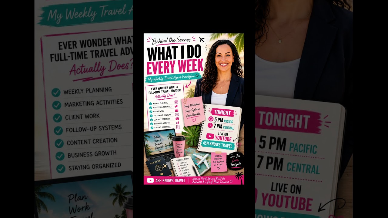 🚨 LIVE TONIGHT! 🚨What does a full-time travel advisor actually do every week? 🤔