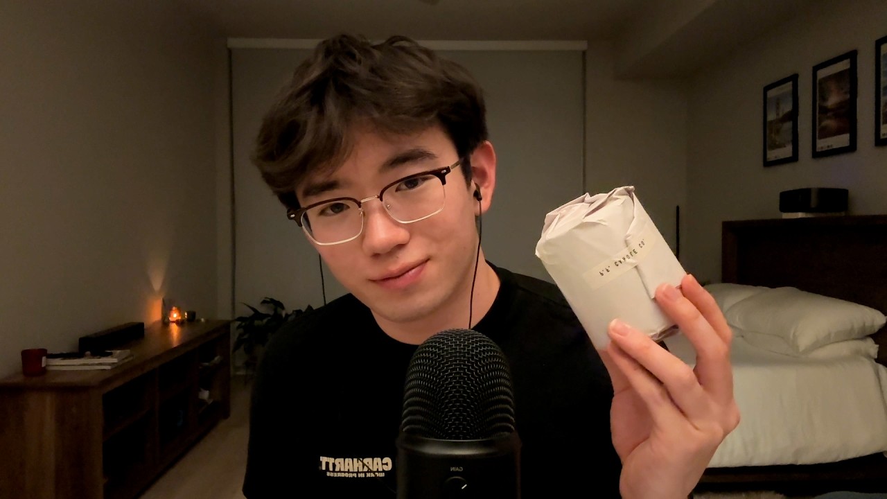 ASMR Candle Unwrapping | Paper Crinkles & Tapping (Whispered)