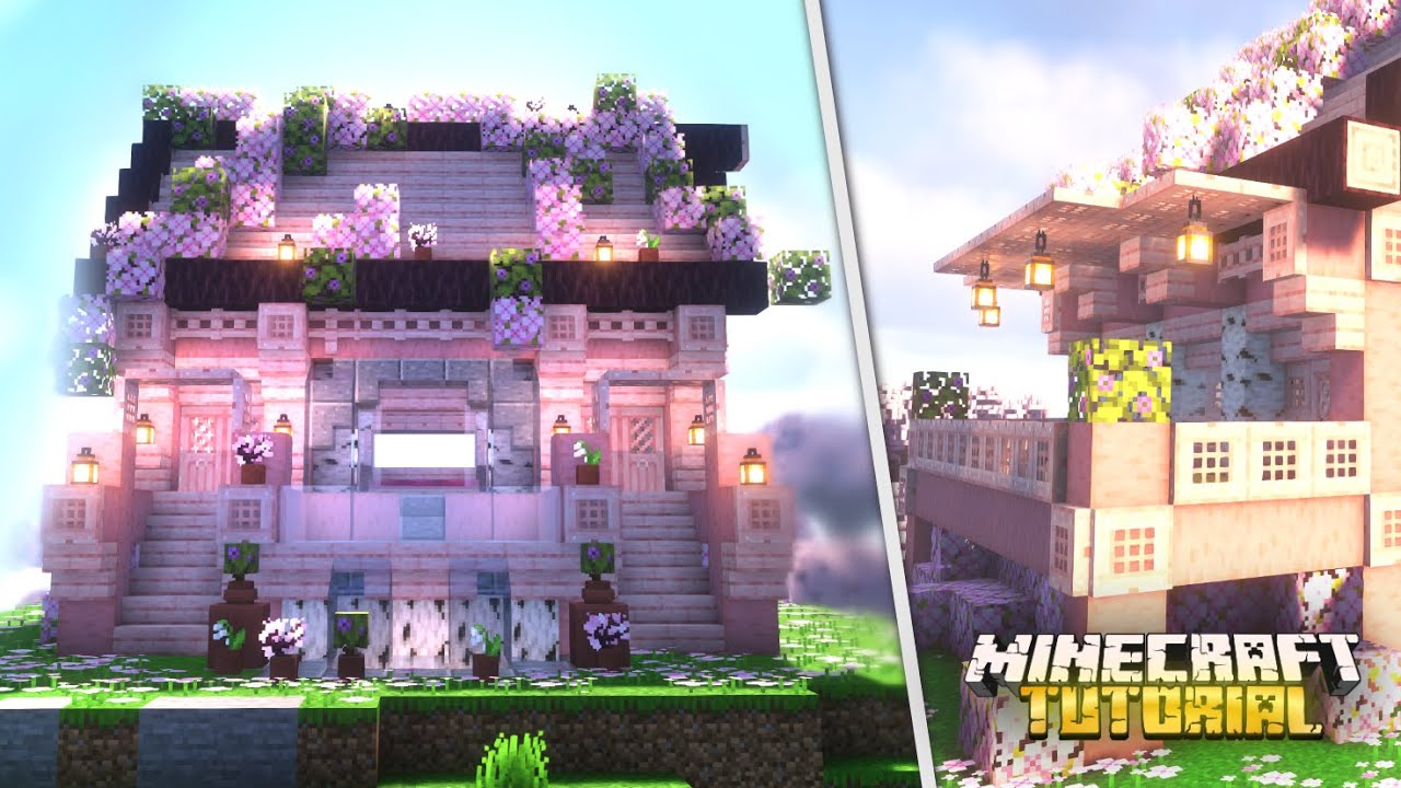 Minecraft | How To Build a Cherry Blossom Survival House🌸 - YouTube