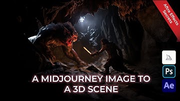 A Midjourney 2D Image to 3D Scene In After Effects (A Warriors Fight With Chimera)