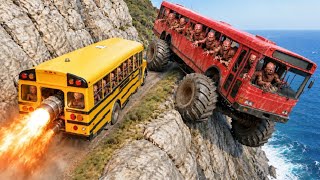Monster School Bus Attacks a School Bus! 😱 | BeamNG.drive #225