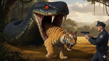 Brave Heroes Rescue Hyperactive Tiger from Giant Python’s Deadly Ambush!🐍