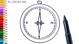 How to draw a Compass / easy drawing for beginners