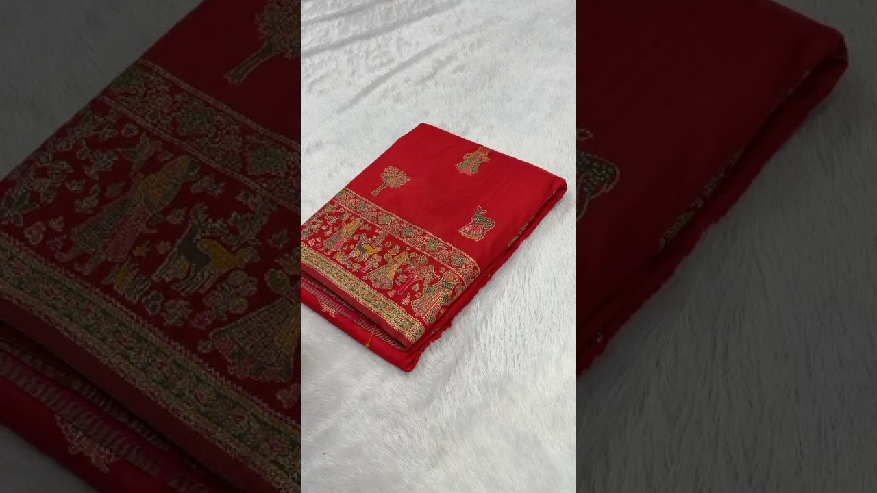 Hand-Dyed Rajwadi Pashmina Silk Saree