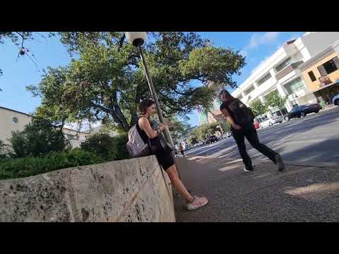 College girls see Big Bulge at the bus stop