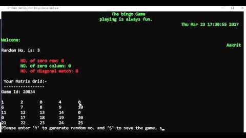 the BINGO game(using C++)