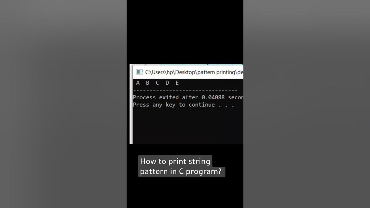 How to print string pattern in C program?#short #subscribe #like # ...