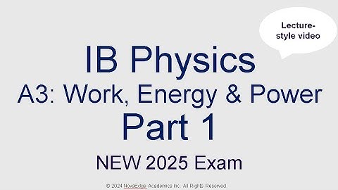 NEW 2025 EXAM IB Physics A3 Work, Energy and Power