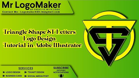 Triangle shape ST Letters Logo Design tutorial #Logo #illustrator #graphicdesign