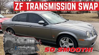 Installing A New TRANSMISSION In My $3,000 Jaguar S-Type R *IT SHIFTS*