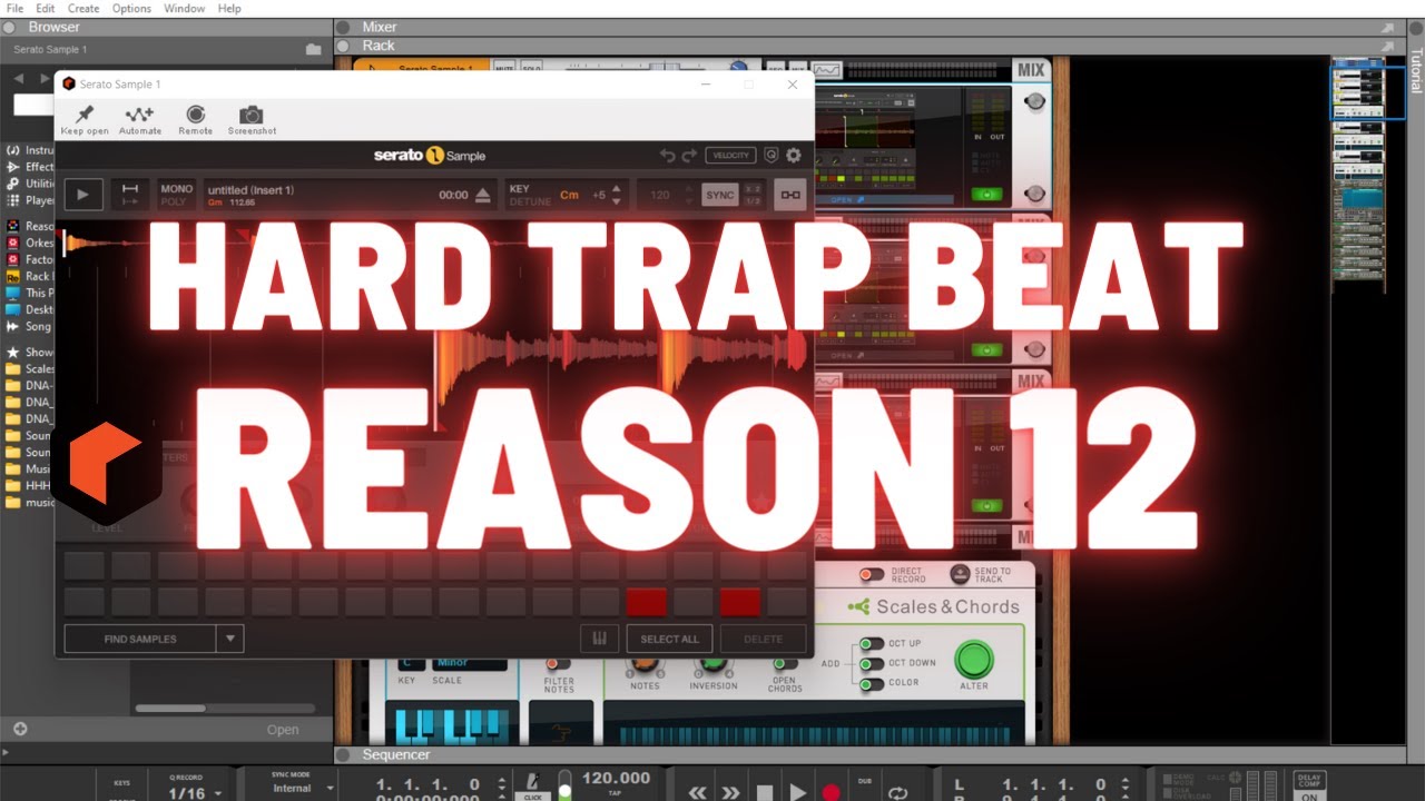 How to make Hard Trap beats in Reason 12 | serato sample - YouTube