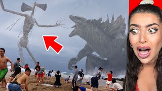 Reacting to GODZILLA vs SIREN HEAD.. (IN REAL LIFE)