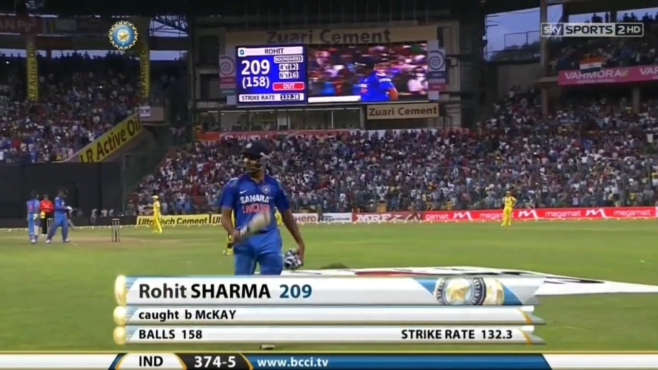 India vs Australia Epic Thriller Match  Rohit Sharma 209 vs Australia at Bangalore