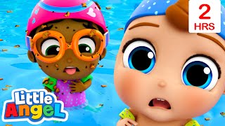 Dont Drop Food in the Pool | Little Angel | Nursery Rhymes for Babies