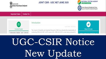 UGC-CSIR Notice New Update | csir net exam date 2020 latest news | csir net exam 2020