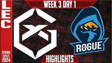 GX vs RGE Highlights | LEC Spring 2024 W3D1 | GiantX vs Rogue