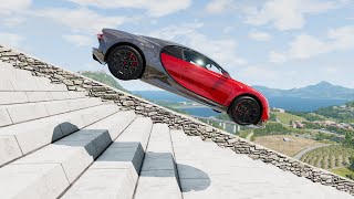 Giant Stairs vs Cars #7 - BeamNG Drive