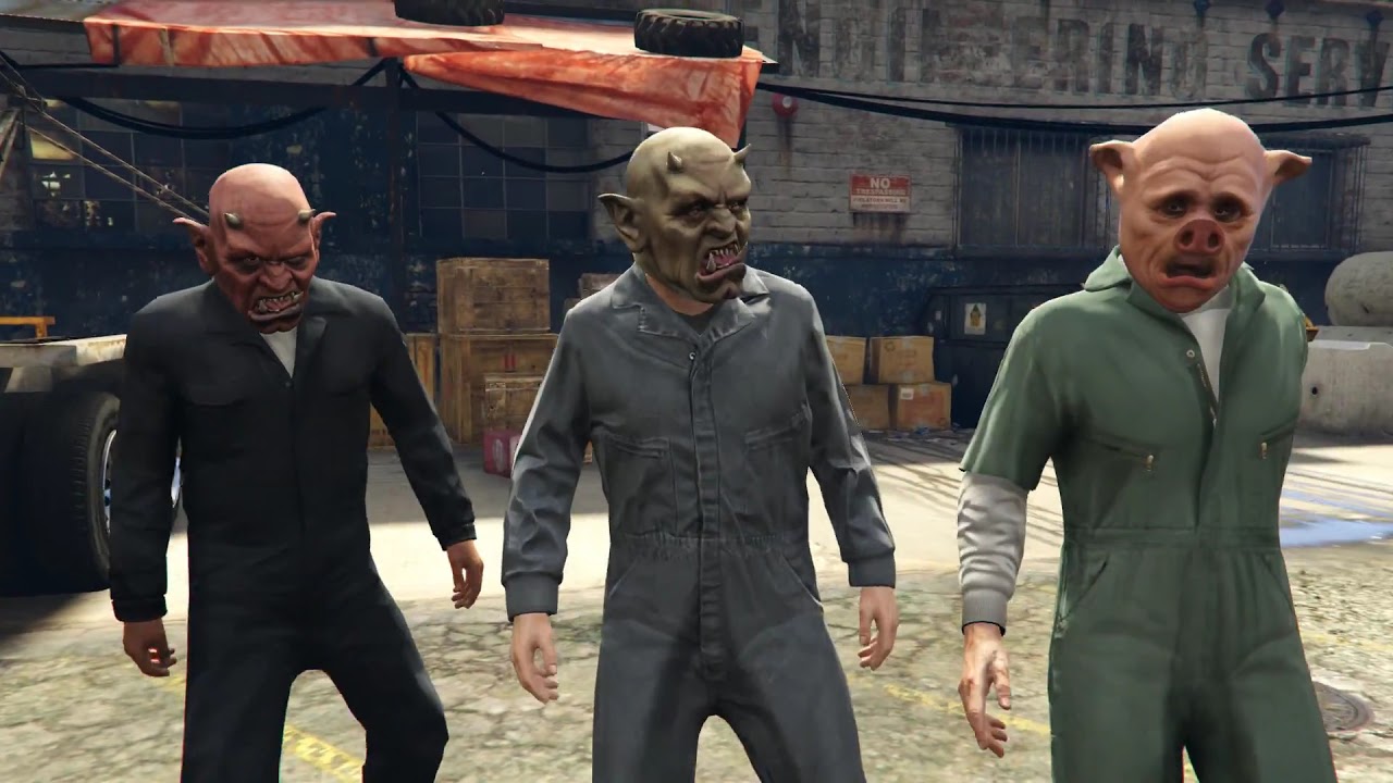 GTA V -  Funny mask scene.