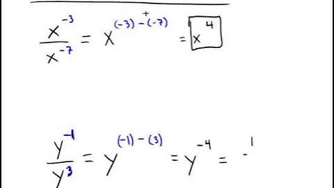 Quotient rule for exponents using negative exponents