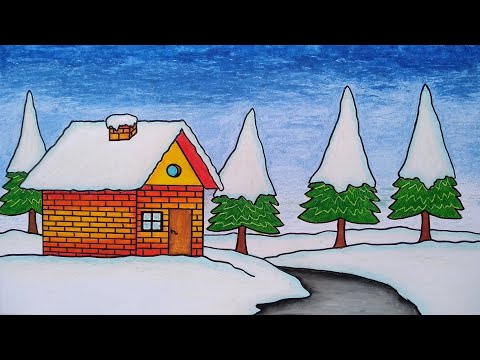 Video: Cara Menggambar Pemandangan Musim Dingin Dengan Guas Secara Bertahap
