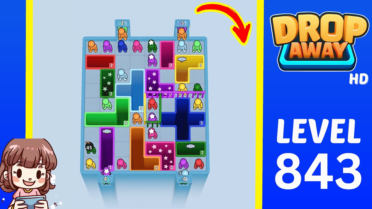 Drop Away Level 843 Solution Walkthrough