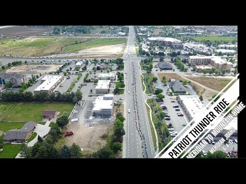2017 Meridian Idaho 8th annual PATRIOT THUNDER RIDE 100's of Motorcycles!  Drone 4k