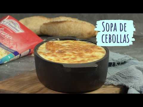 Video: Sopa De Cebolla Al Horno Con Costra De Queso