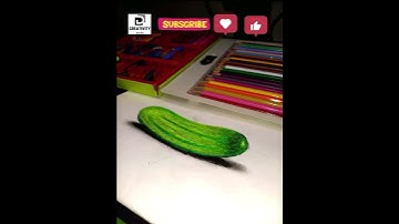 Realistic Cucumber 🥒 Drawing| Step by step drawing tutorial 👍🏻🙏 #shorts #subscribe