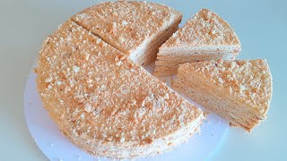 Торт песочный Лисичка сливочный крем из сухофруктов и сметаны 