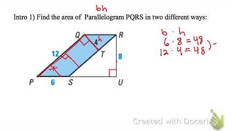11.1 Areas of triangles and parallelograms